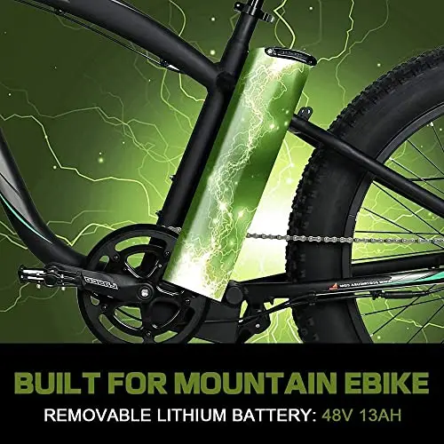 48V 750W Fat-Tire Electric Bike – 26" All-Terrain E-Bike with Suspension Fork & Removable Battery