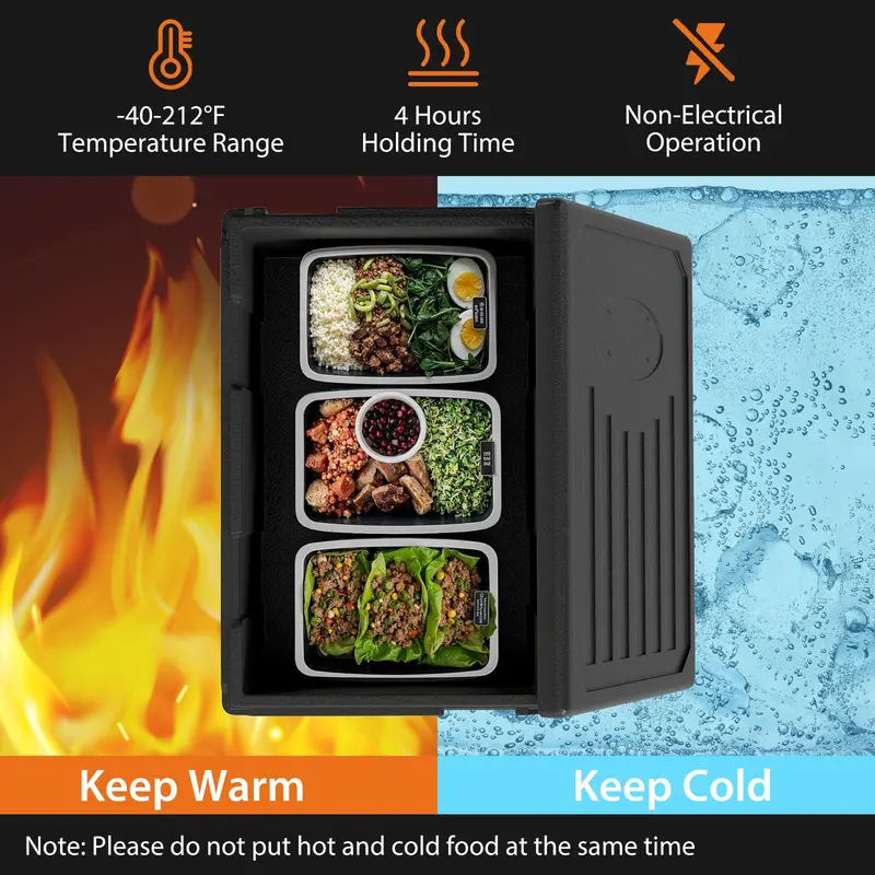 49-Quart Top-Load Stackable Hot Box with Built-In Handles for Catering or Camping 2