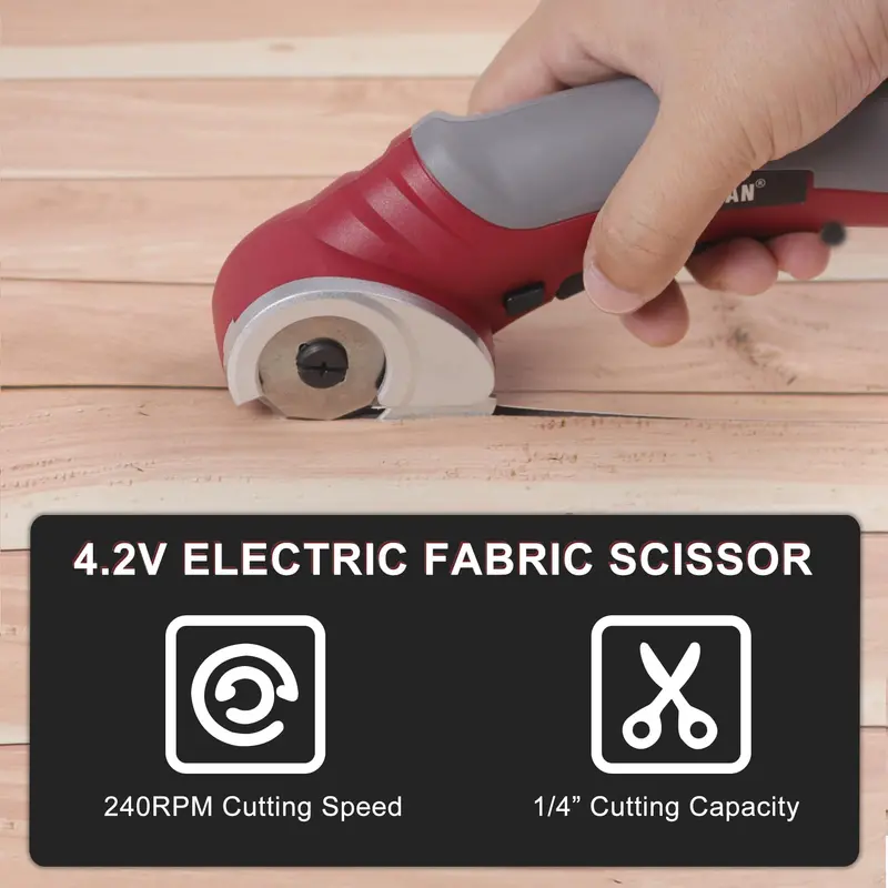 4V Rechargeable Cordless Electric Scissors – Safety-Locked Box Cutter for Cardboard, Fabric, and Leather