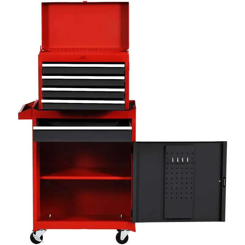5-Drawer Rolling Tool Cabinet – Heavy-Duty Mobile Storage Box for Workshop Organization