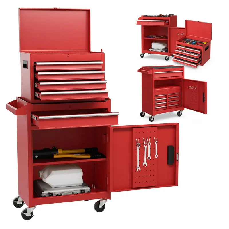 5-Drawer Rolling Tool Chest with Detachable Top Organizer Tray