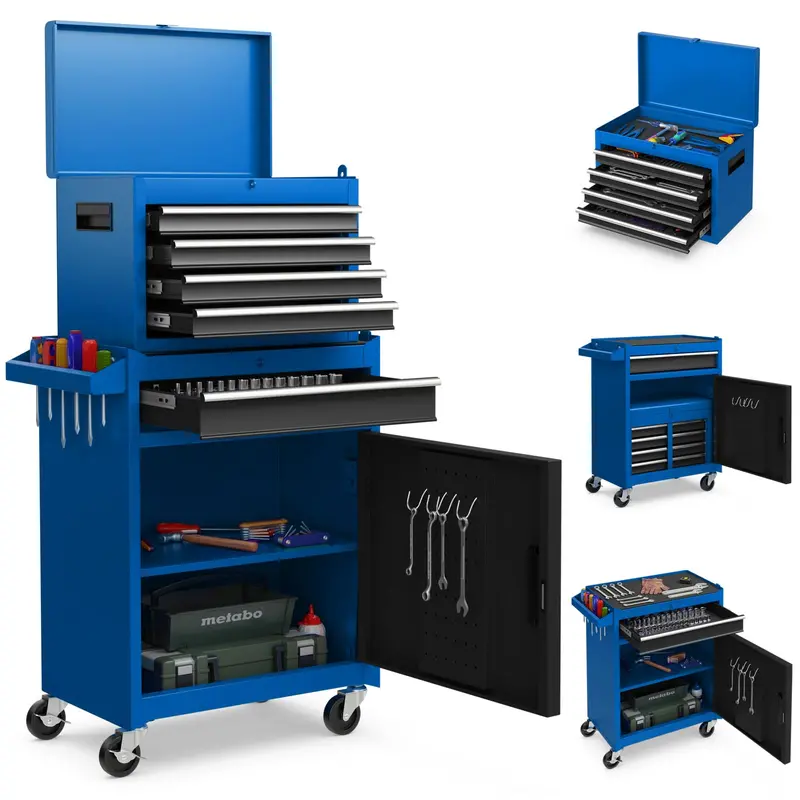 5-Drawer Rolling Tool Chest with Detachable Top Organizer Tray