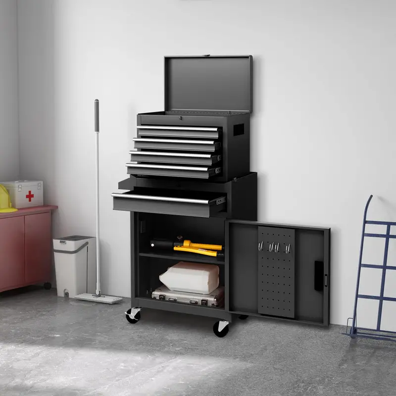 5-Drawer Rolling Tool Chest with Detachable Top Organizer Tray