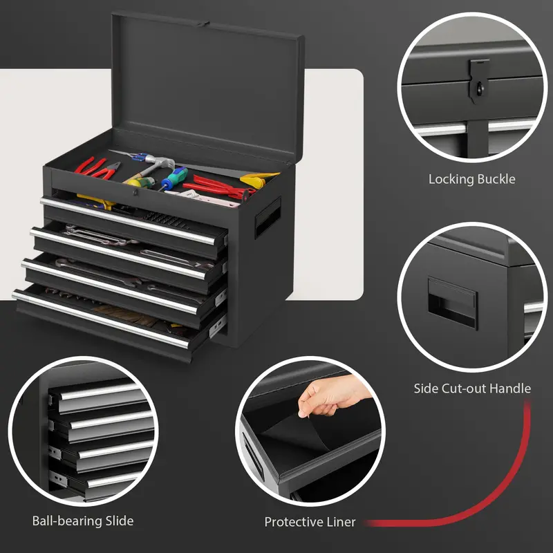 5-Drawer Rolling Tool Chest with Detachable Top Organizer Tray