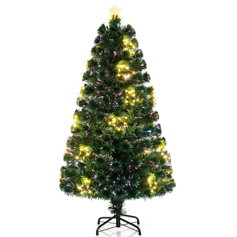 5-Foot Pre-Lit Fiber Optic Christmas Tree with Adjustable Star Lights