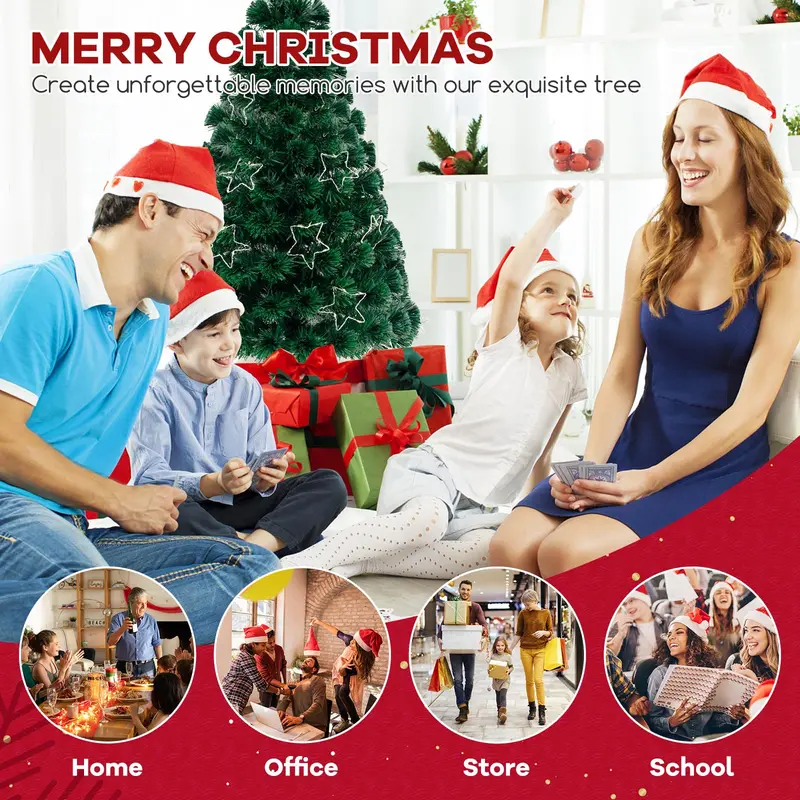 5-Foot Pre-Lit Fiber Optic Christmas Tree with Adjustable Star Lights
