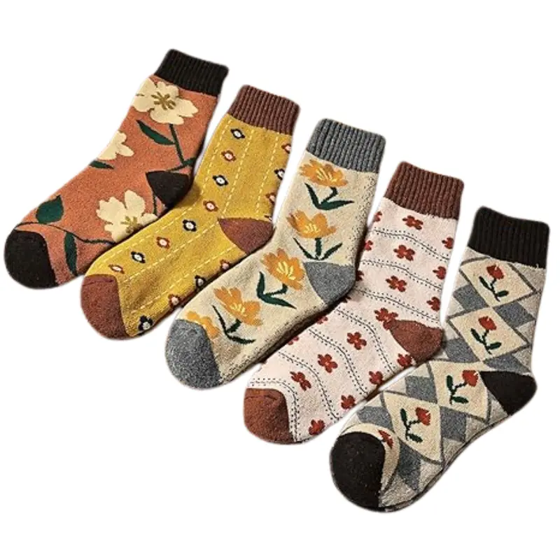 5-Pair Women’s Wool-Blend Mid-Calf Winter Socks for Warmth & Comfort 2