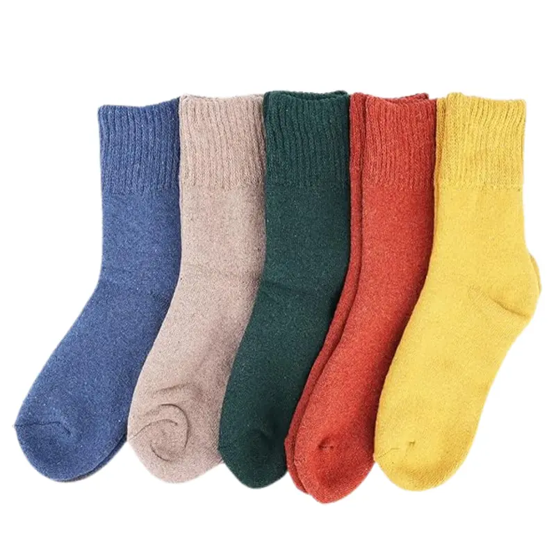 5-Pair Women’s Wool-Blend Mid-Calf Winter Socks for Warmth & Comfort