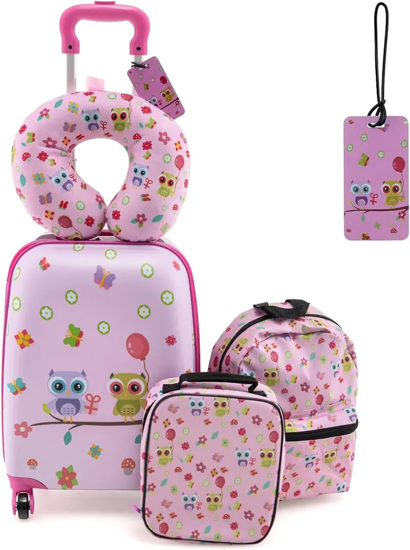 5-Piece Kids’ Travel Set: Carry-On, Backpack, Lunch Bag, Neck Pillow, and Accessories