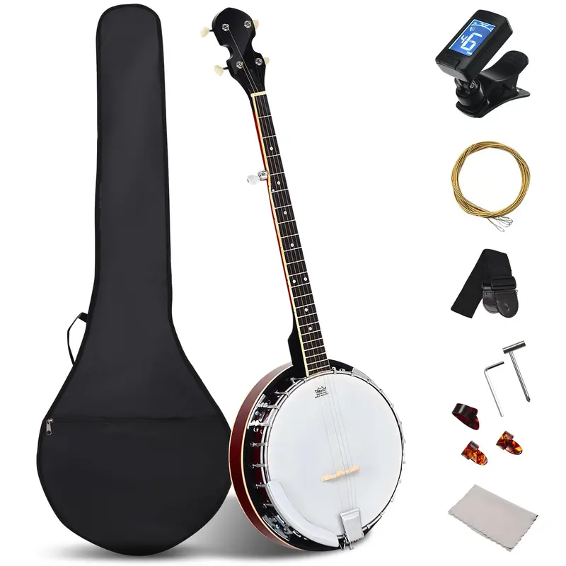 5-String Open-Back Banjo – Professional-Grade Remo Synthetic Drumhead