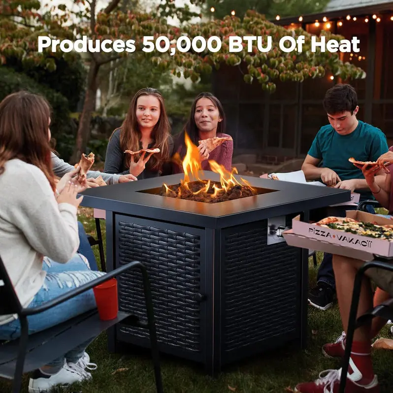 50,000 BTU Propane Fire Pit Table – Outdoor Gas Fire Table for Patios and Decks