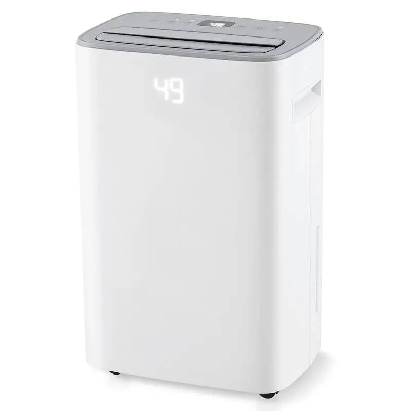 52-Pint Portable Dehumidifier for Basements – Supports 4,500 Sq. Ft with Auto/Manual Drain Options