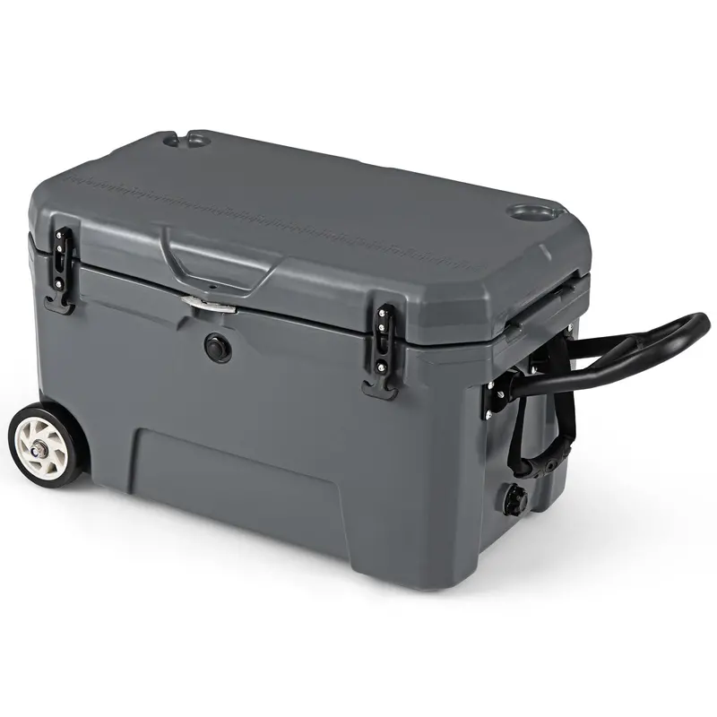 52-Quart Rolling Cooler with 6-Day Ice Retention – Smooth-Action Wheels, Pull Handle