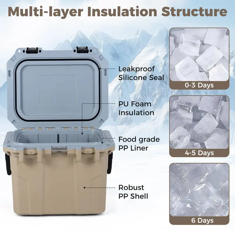 53-Quart Ultra-Lightweight Injection-Molded Cooler with Ergonomic Handles & Bottle Opener
