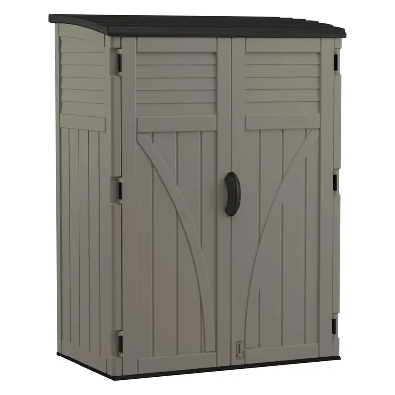 54-Cubic-Foot Vertical Resin Storage Shed with Double Doors