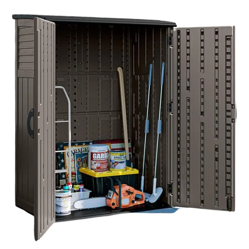 54-Cubic-Foot Vertical Resin Storage Shed with Double Doors 2