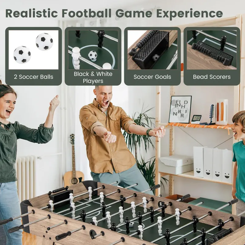 54-Inch Full-Size Foosball Table – Competition-Ready Soccer Game with 26 Figurines