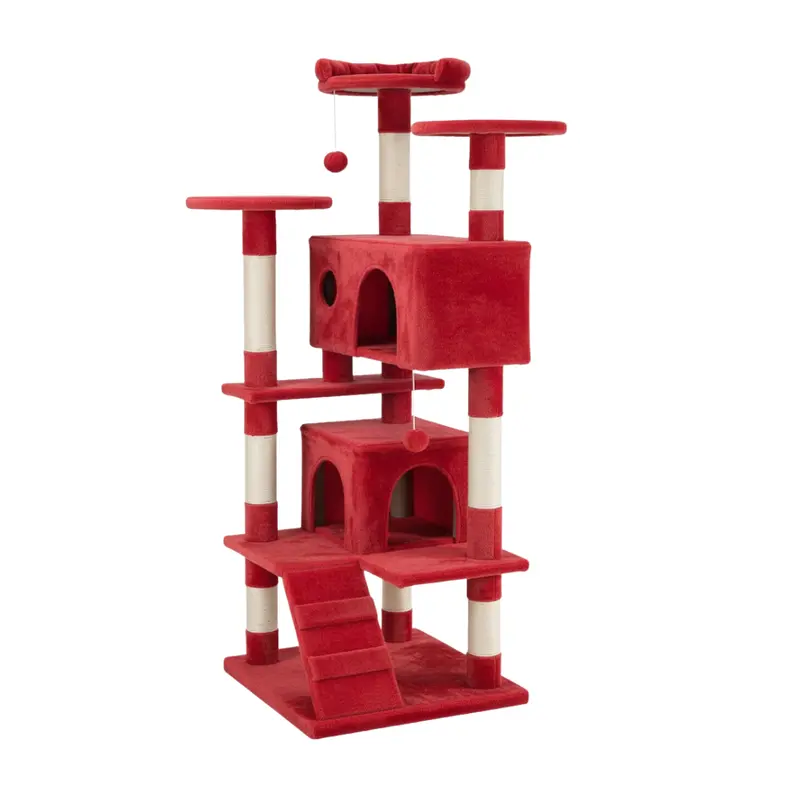 54-Inch Space-Saving Cat Tree Featuring Perches, Scratching Posts, and Climbing Ladder 2
