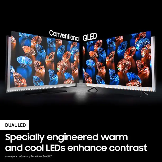 55-Inch 4K UHD Smart QLED TV – HDR Support, High Dynamic Range, Voice-Controlled Platform