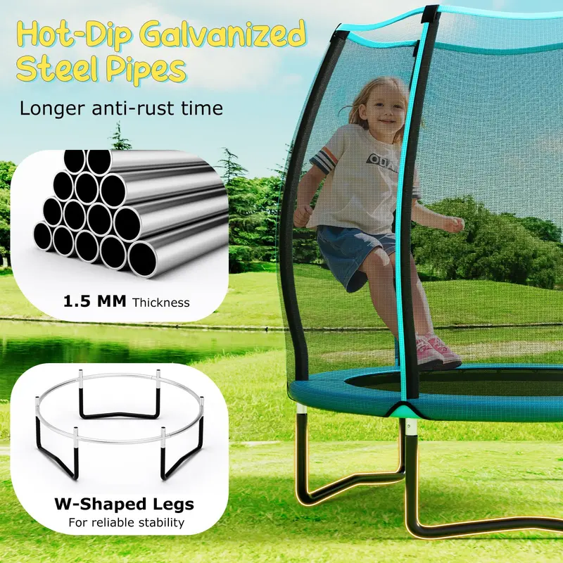 55-Inch ASTM-Certified Kids' Trampoline — Enclosed Mini Bouncer for Toddlers & Preschoolers 2