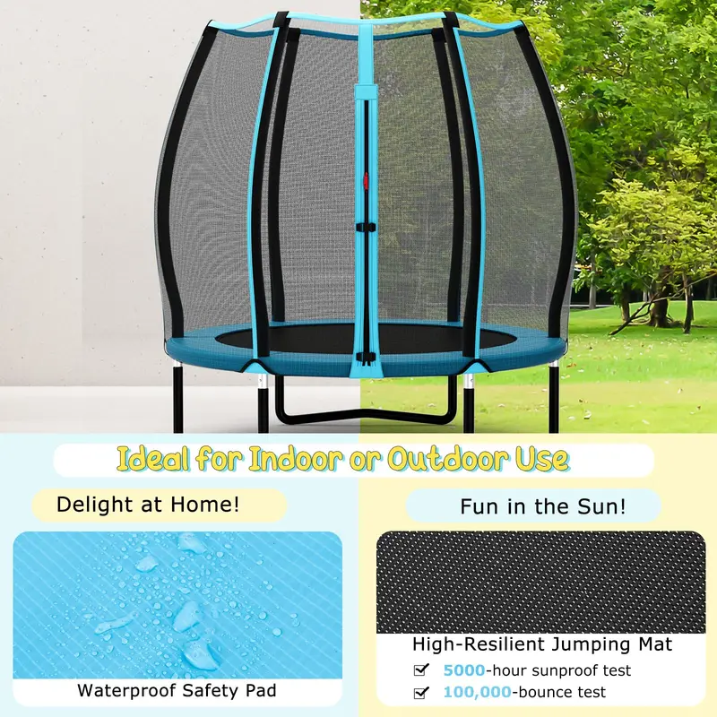 55-Inch ASTM-Certified Kids' Trampoline — Enclosed Mini Bouncer for Toddlers & Preschoolers