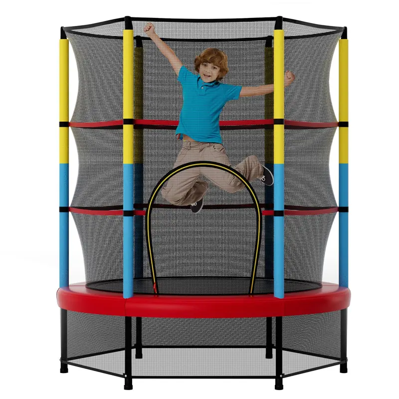 55-Inch ASTM-Certified Kids' Trampoline with Enclosed Safety Net for Toddlers