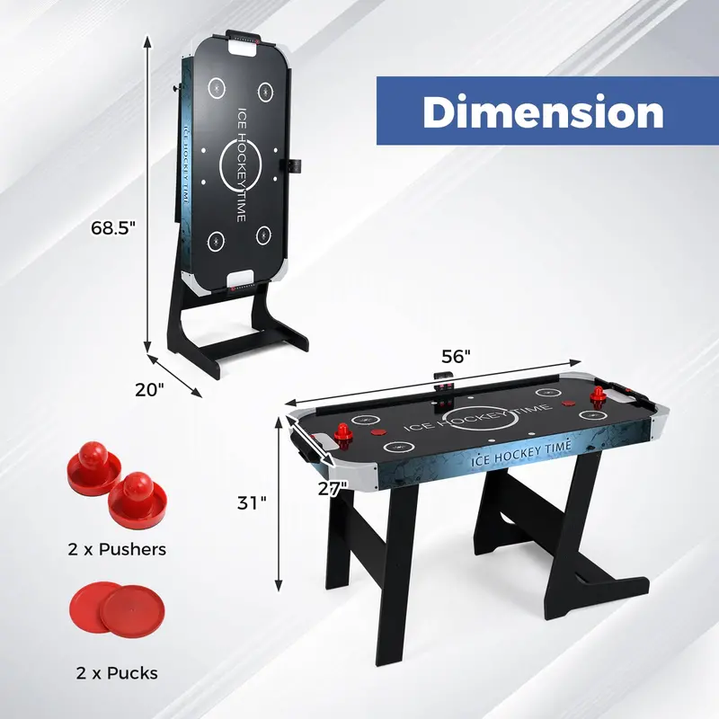 56-Inch Air Hockey Table – Arcade-Style Game with Digital LED Scoreboard