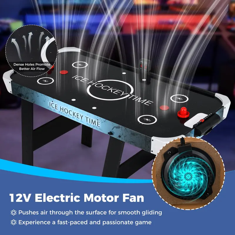 56-Inch Air Hockey Table – Arcade-Style Game with Digital LED Scoreboard