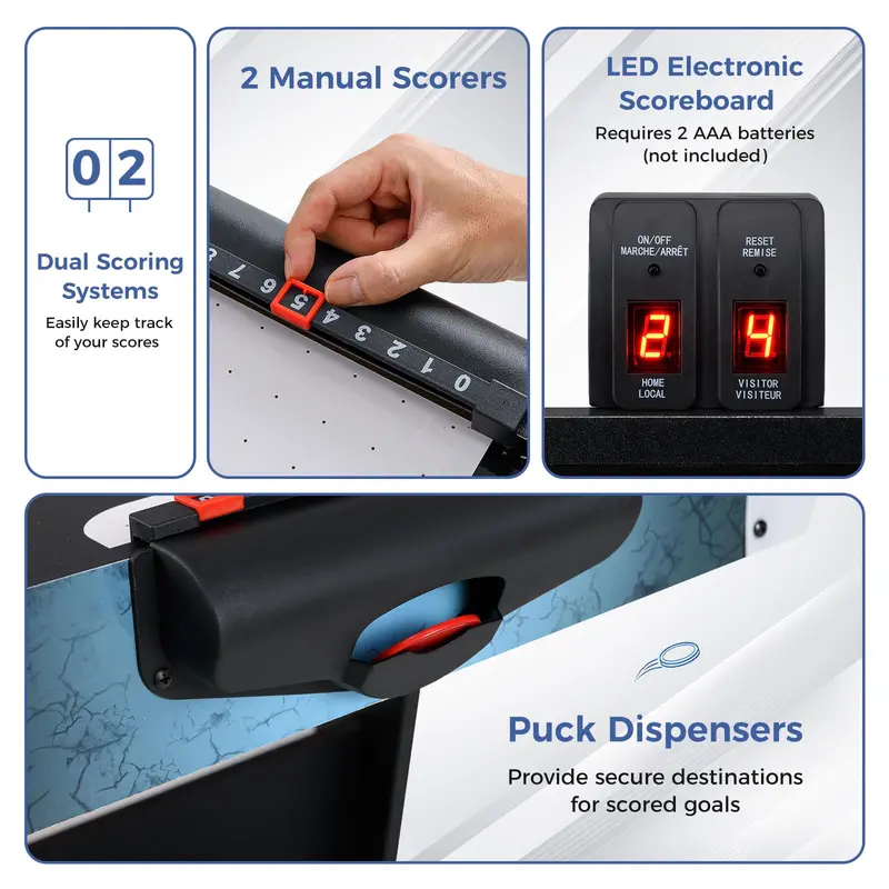56-Inch Air Hockey Table – Arcade-Style Game with Digital LED Scoreboard