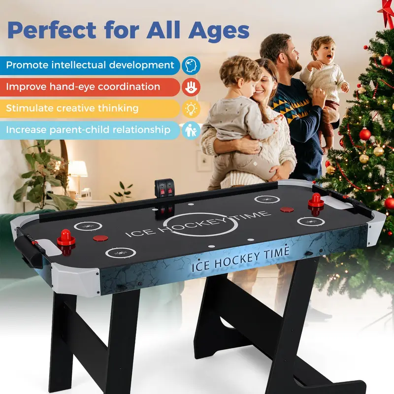 56-Inch Air Hockey Table – Arcade-Style Game with Digital LED Scoreboard