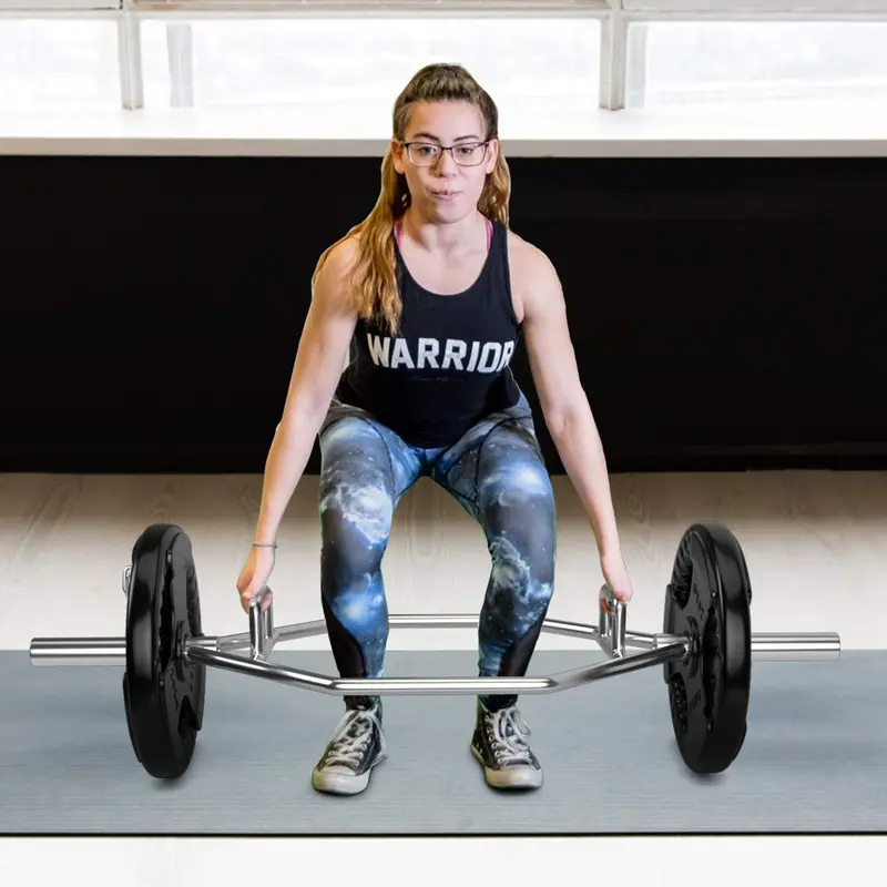 56-Inch Foldable Olympic Hex Bar – Trap Bar with Knurled Handles for Strength Training 2