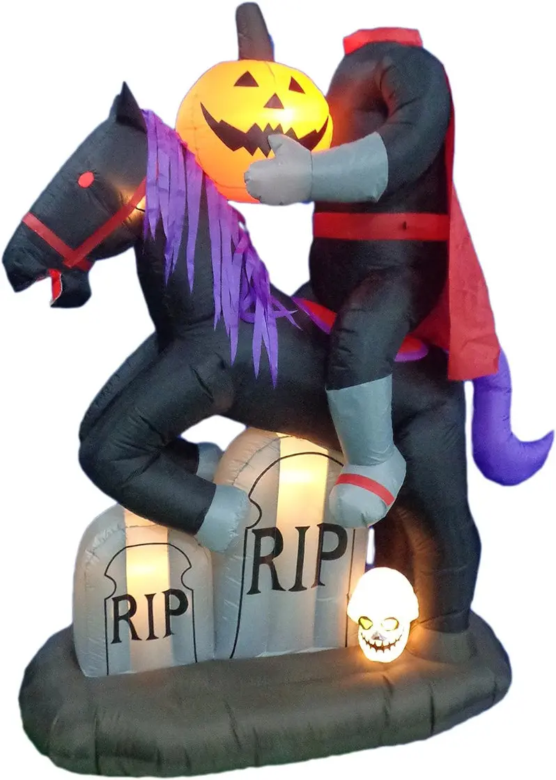 6.5-Foot Inflatable Headless Horseman – Animated Halloween Yard Figure
