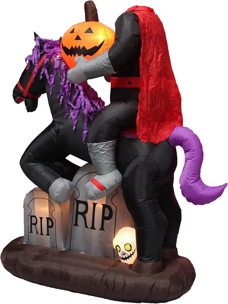 6.5-Foot Inflatable Headless Horseman – Animated Halloween Yard Figure