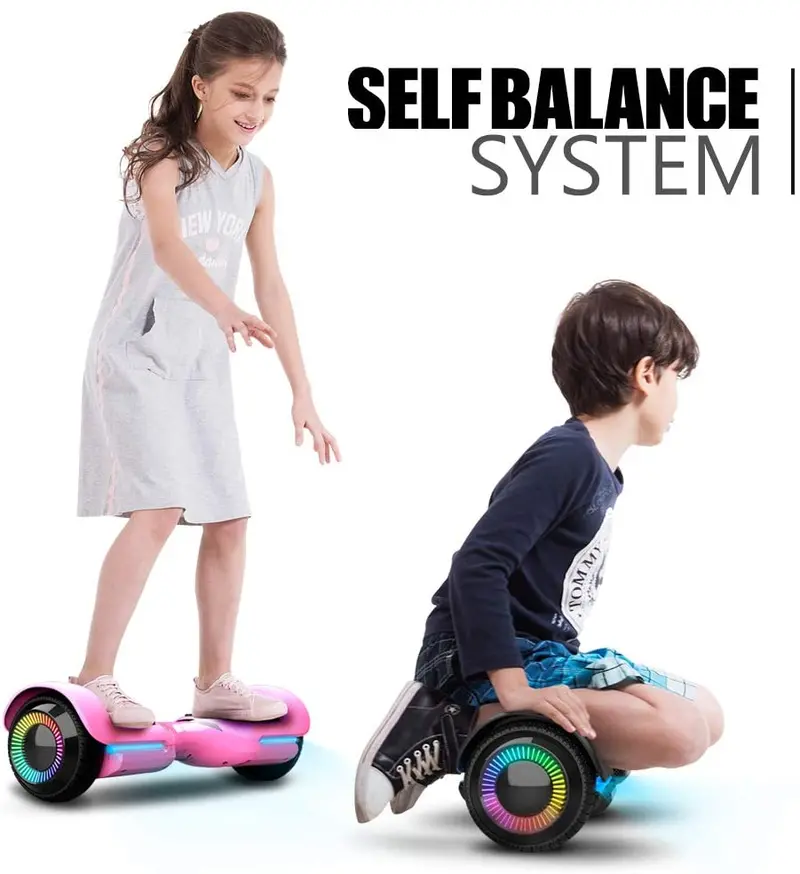 6.5-Inch Smart Self-Balancing Hoverboard – UL2272 Certified, Bluetooth Speaker, App Control, Flashing Wheels