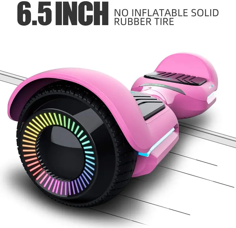 6.5-Inch Smart Self-Balancing Hoverboard – UL2272 Certified, Bluetooth Speaker, App Control, Flashing Wheels