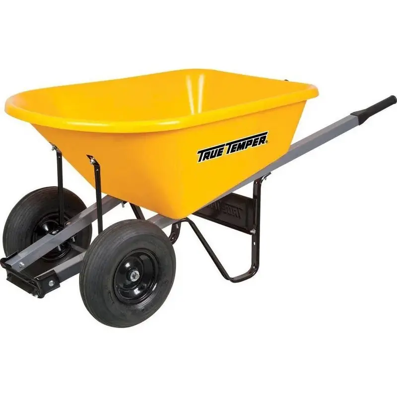 6 Cubic Foot Dual-Wheel Polyethylene Wheelbarrow – Heavy-Duty RP6DWLG8 Model