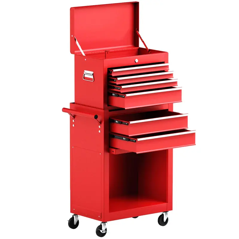 6-Drawer Rolling Tool Chest – Removable Steel Cabinet with Sliding Storage Compartments
