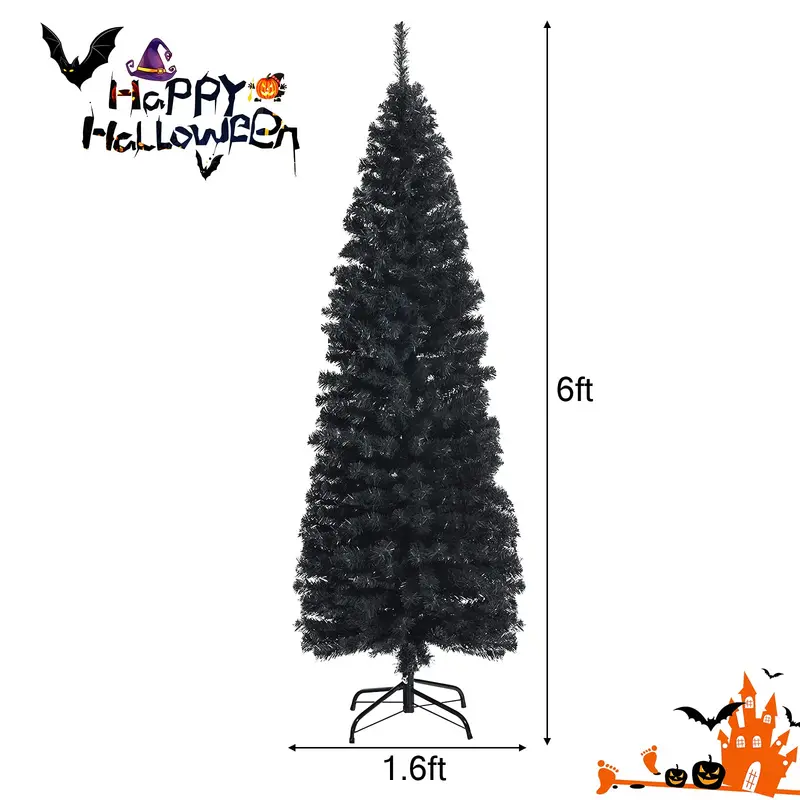 6-Foot Blue Slim Pencil Christmas Tree – Space-Saving Artificial Design