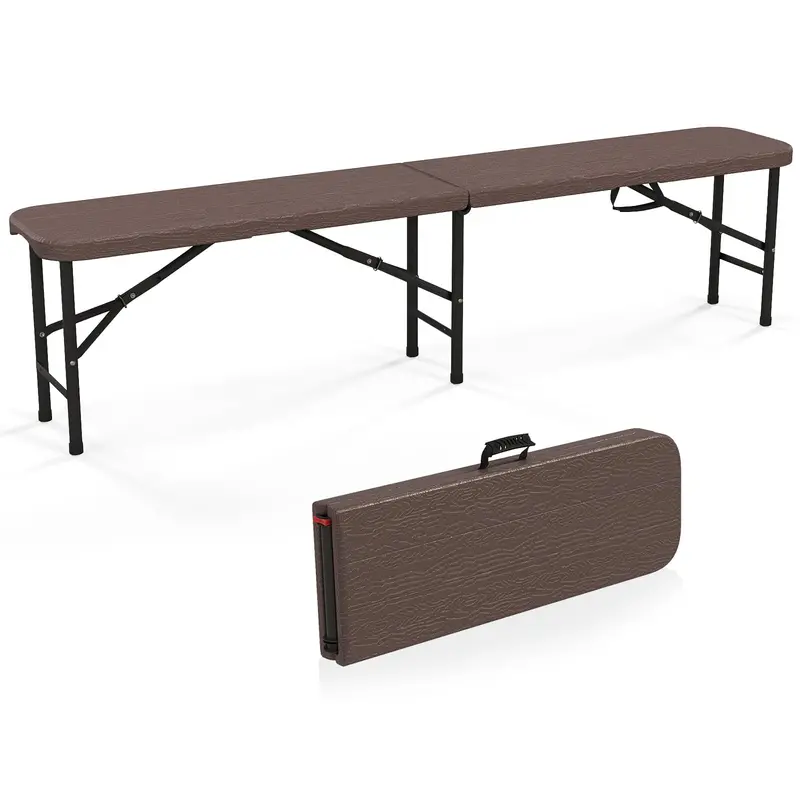 6-Foot Commercial-Grade Folding Bench – High-Strength Plastic Seat for Indoor/Outdoor Use