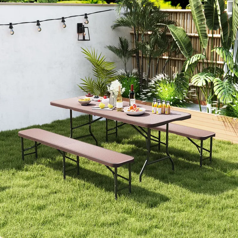 6-Foot Heavy-Duty Plastic Folding Bench – 1320-LB Capacity Portable Seat for Camping, Picnics & Events 2