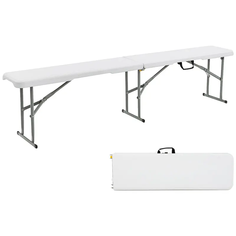 6-Foot Plastic Folding Bench with 550-Pound Load Rating