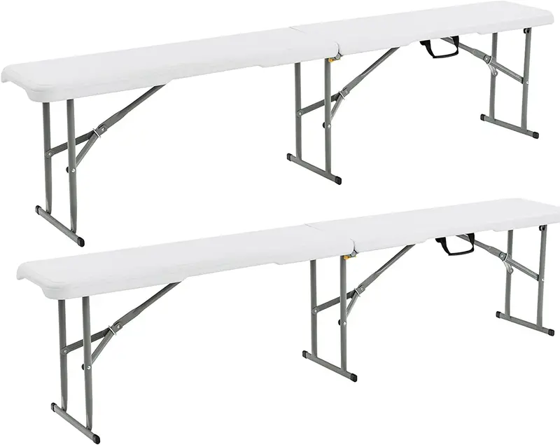 6-Foot Plastic Folding Bench with 550-Pound Load Rating