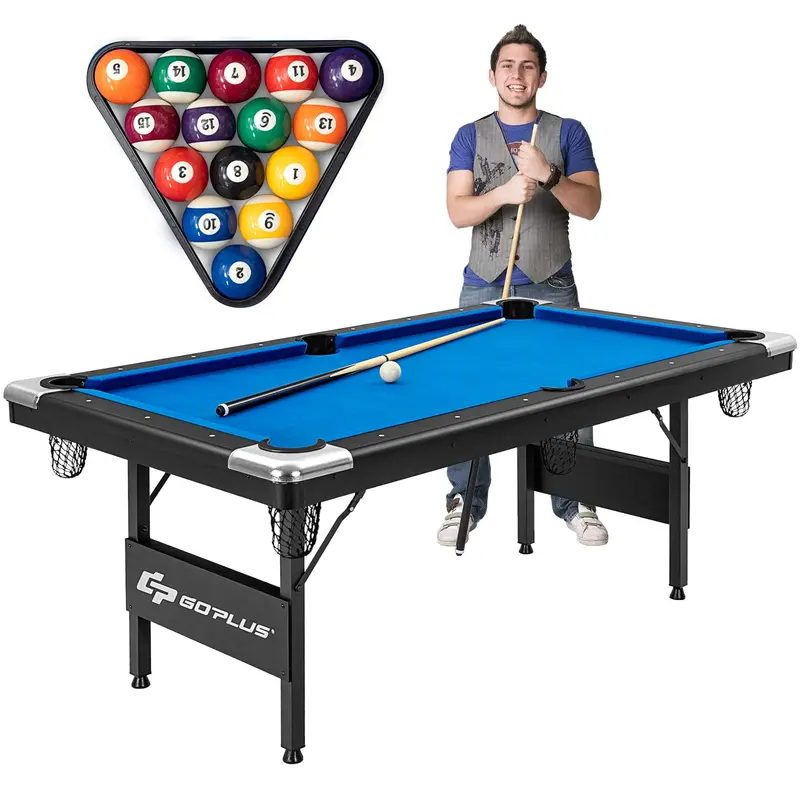 6-Foot Portable Pool Table – Foldable Billiards Set with Full Accessories for Adults