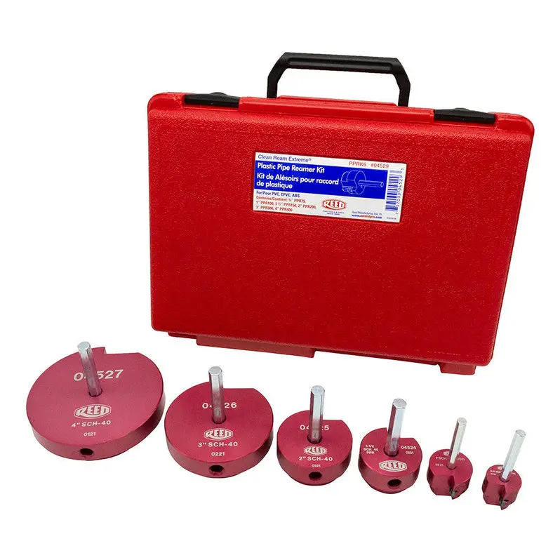 6-Piece PPR Pipe Fitting Reamer Kit – Precision Plastic Pipe Deburring Tool Set with Storage Case