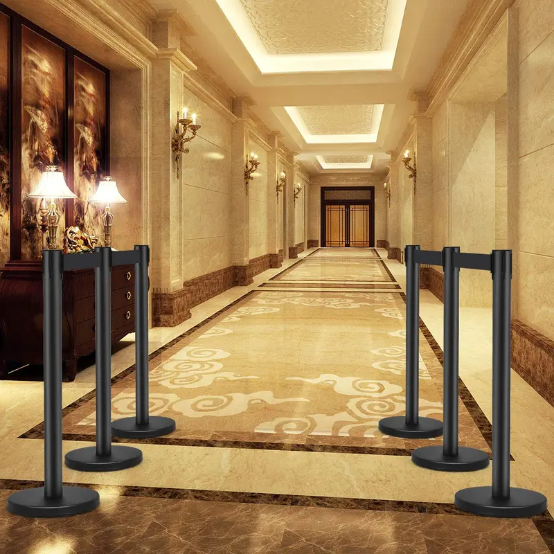 6-Piece Retractable Belt Stanchion Set for Crowd Management and Event Layouts 2