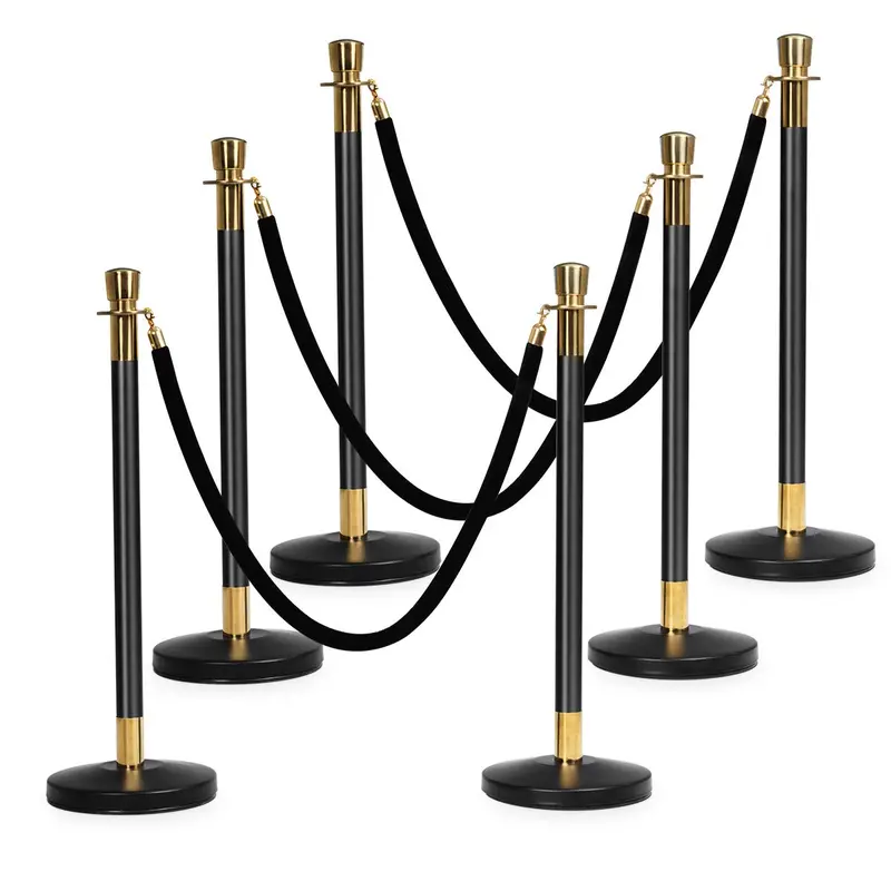 6-Piece Stainless Steel Stanchion Set – Queue Management System for Events and Venues