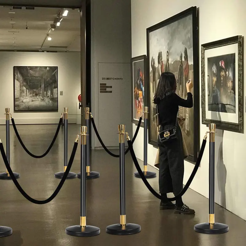 6-Piece Stainless Steel Stanchion Set – Queue Management System for Events and Venues