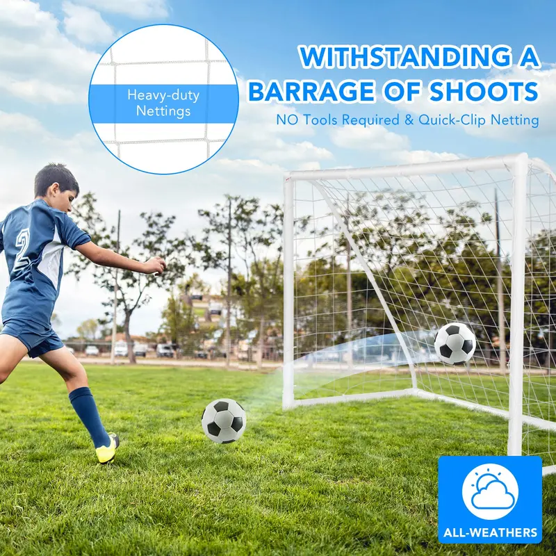 6' x 4' Portable Soccer Goal – Durable PVC-Framed Practice Net for Backyard or Field