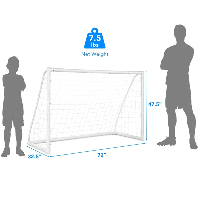 6' x 4' Portable Soccer Goal – Durable PVC-Framed Practice Net for Backyard or Field