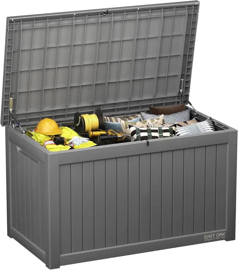 60-Gallon Waterproof Resin Deck Box for Indoor and Outdoor Storage 1